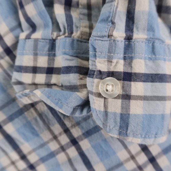 Gap Shirt Mens 2XL Blue Check 100% Cotton Poplin Button Up Long Sleeve‎ - Picture 6 of 10